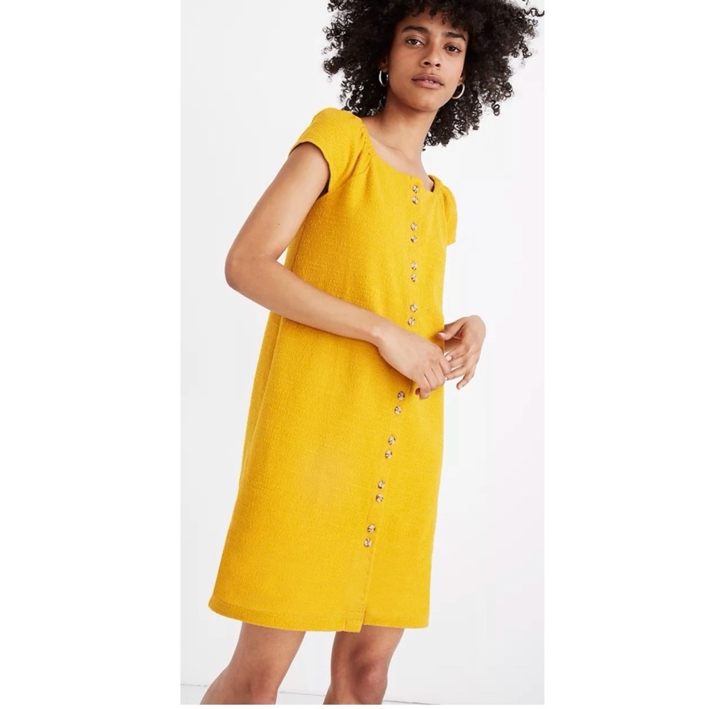 Madewell Texture & Thread Cap Sleeve Dress | size L